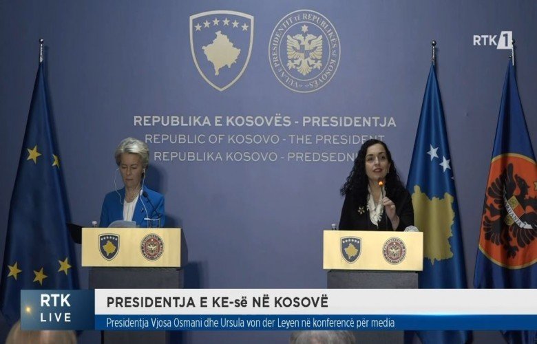 Takimi Von der Leyen-Osmani: Presidentja e Kosovës kërkon heqjen e masave të BE.