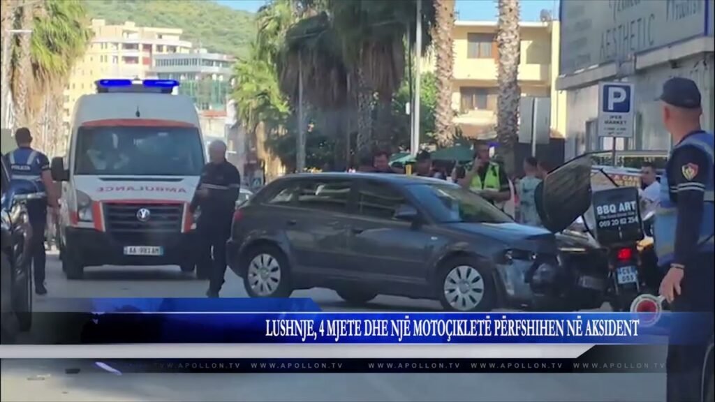 LUSHNJE, 4 MJETE DHE NJË MOTOÇIKLETË PËRFSHIHEN NË AKSIDENT