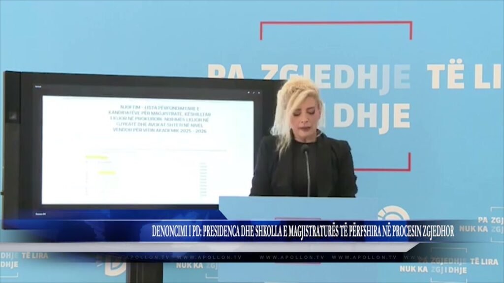 DENONCIMI I PD: PRESIDENCA DHE SHKOLLA E MAGJISTRATURËS TË PËRFSHIRA NË PROCESIN ZGJEDHOR DENONCIMI I PD: PRESIDENCA DHE SHKOLLA E MAGJISTRATURËS TË PËRFSHIRA NË PROCESIN ZGJEDHOR