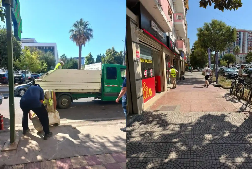 Lushnja çliron trotuaret publike pas paralajmërimeve zyrtare