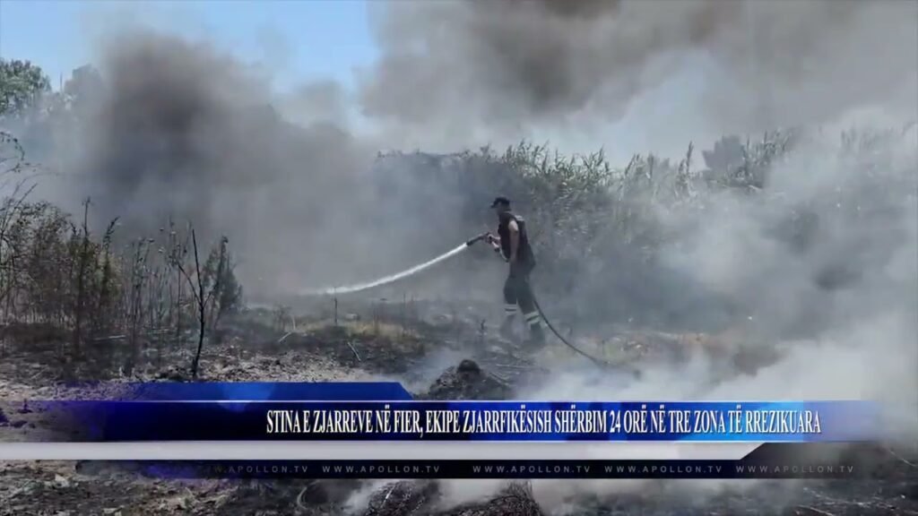 STINA E ZJARREVE NË FIER, EKIPE ZJARRFIKËSISH SHËRBIM 24 ORË NË TRE ZONA TË RREZIKUARA