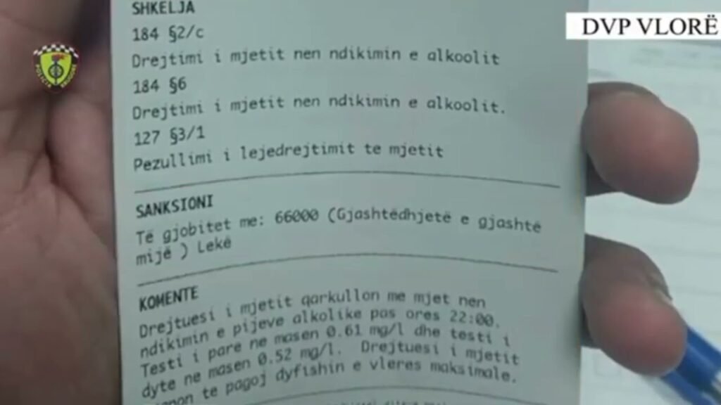 26 të arrestuar për drejtim mjeti në gjendje të dehur, policia kontrolle në Vlorë dhe Sarandë 26 të arrestuar për drejtim mjeti në gjendje të dehur, policia kontrolle në Vlorë dhe Sarandë