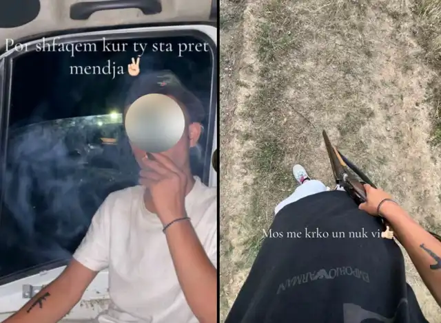Adoleshenti i dyshuar për vrasjen në Maliq pozonte me armë Adoleshenti i dyshuar për vrasjen në Maliq pozonte me armë