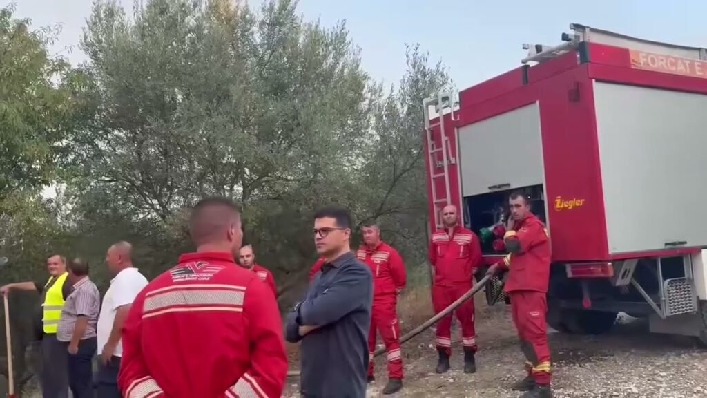 Zjarri rrezikon pyjet dhe fshatrat në Mallakastër e Patos, në terren edhe ministri Vengu Zjarri rrezikon pyjet dhe fshatrat në Mallakastër e Patos, në terren edhe ministri Vengu