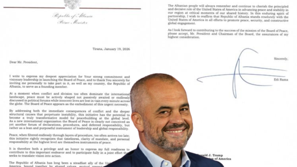 Shqipëria pranon ftesën për Bordin e Paqes për Gazën, Rama shpreh gatishmëri për kontribut aktiv Shqipëria pranon ftesën për Bordin e Paqes për Gazën, Rama shpreh gatishmëri për kontribut aktiv