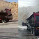 Flakë në Bypass-in e Vlorës, kamioni digjet në lëvizje