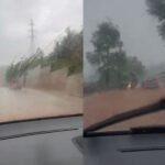 Moti i keq me rrebeshe shiu/ Sërish probleme në Librazhd-Përrenjas, masivet e dheut përfundojnë në rrugë.